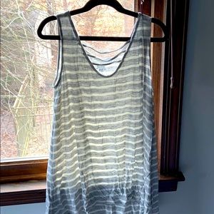 grey and white striped tank top